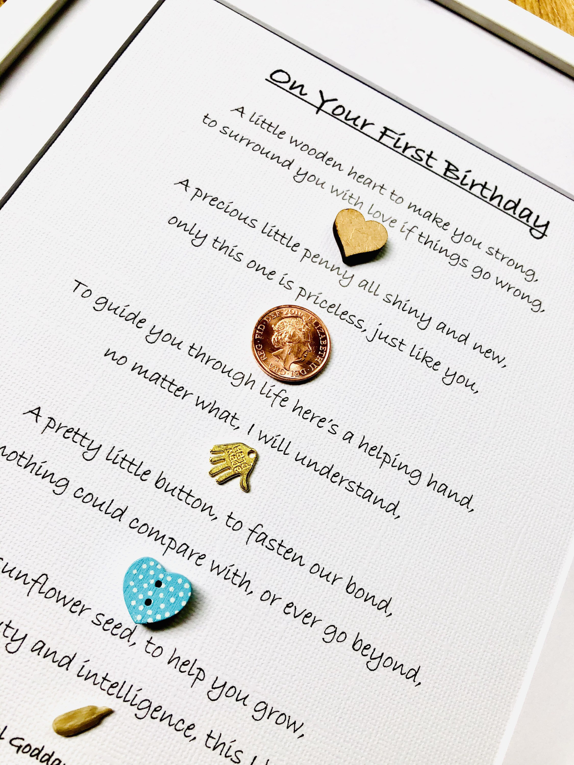 Babys First Birthday Gift Personalised Gift Framed Etsy