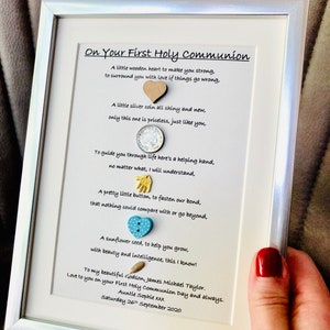 A5 Personalised Framed Print Gift for Boy’s or Girl’s First Holy Communion Day Confirmation Day