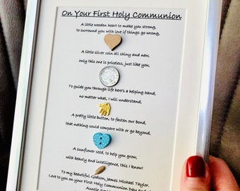 A5 Personalised Framed Print Gift for Boy’s or Girl’s First Holy Communion Day Confirmation Day