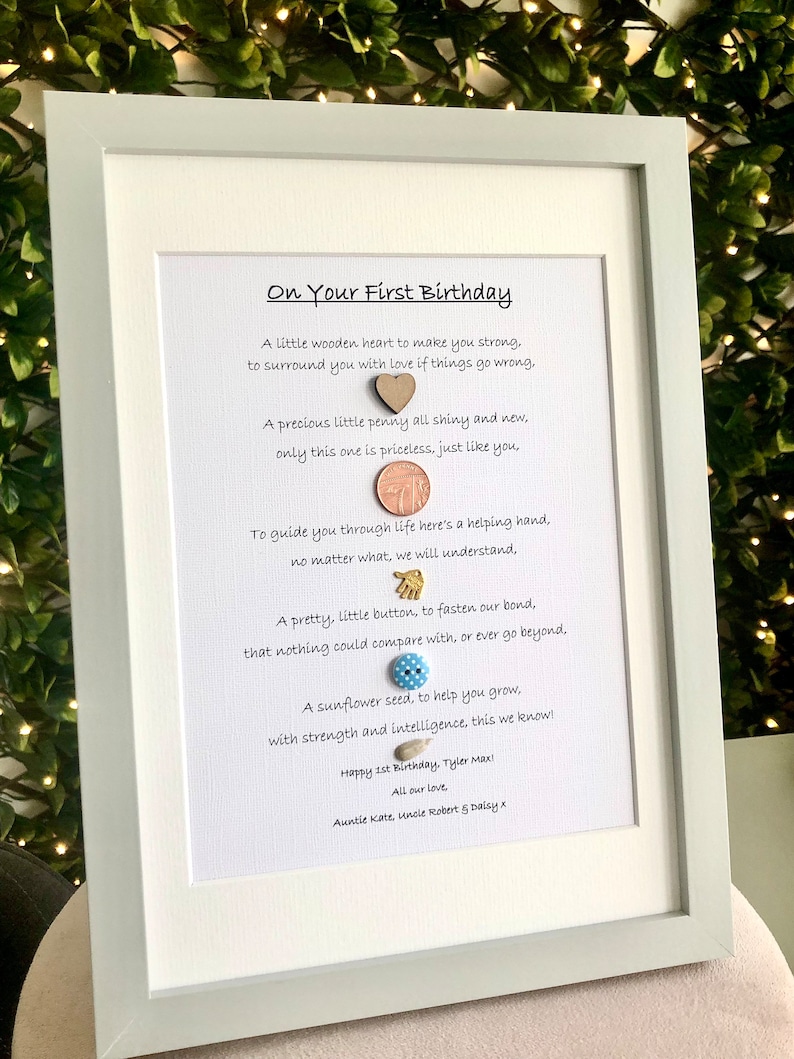Babys First Birthday Gift Personalised Gift Framed Etsy UK