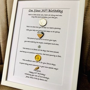 Personalised Framed Gift for 50th 60th 70th 80th 90th 100th Birthday Gift A5 Personalised Framed Gift