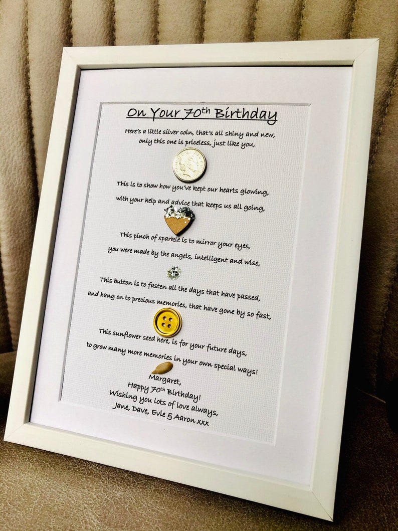 50th 60th 70th 80th 90th 100th Birthday Gift A5 Personalised Framed Gift 
