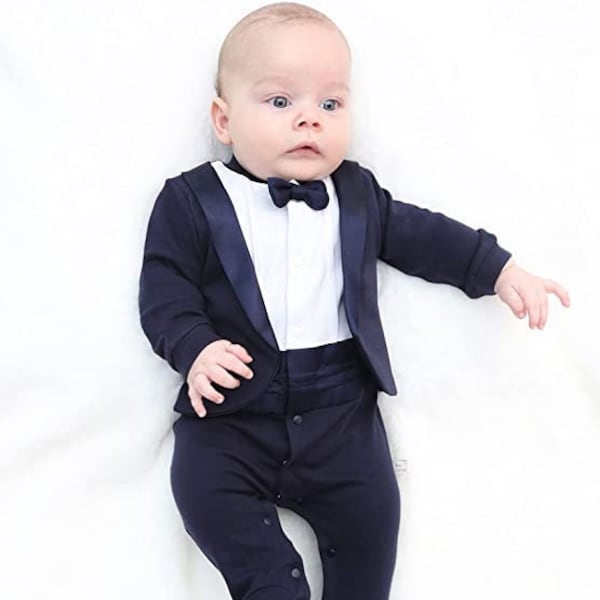 Baby Boy Gentleman Outfit mit Fliege Jungen Taufanzug Hochzeitsanzug Taufe Outfit Baby Boy Segen Outfit Baby Boy Zeremonie Outfit