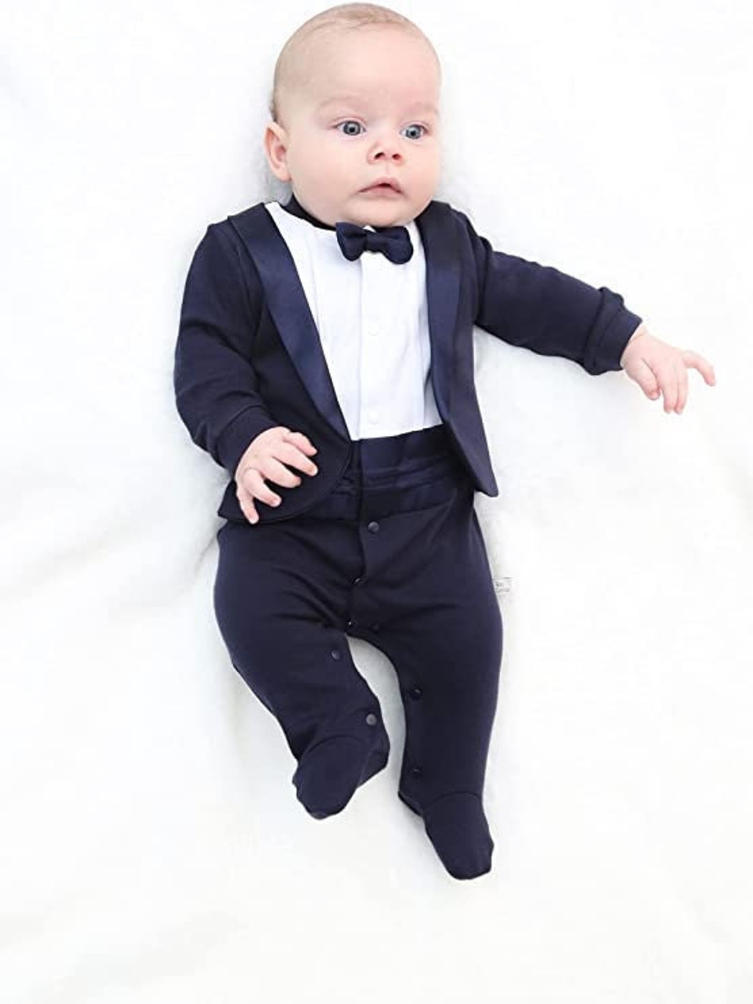 Baby Boy Gentleman Outfit With Bow Tie Boys Christening Suit Wedding