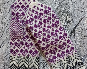 Handgestrickte lettische Fäustlinge Wolle 100% Warm Stilvoll Trend Kostenloser Versand