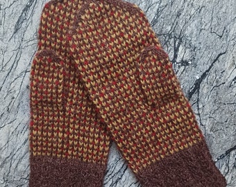 Handmade Knitted Latvian mittens Wool Acrylic Warm Stylishly Free shipping Best for Christmas