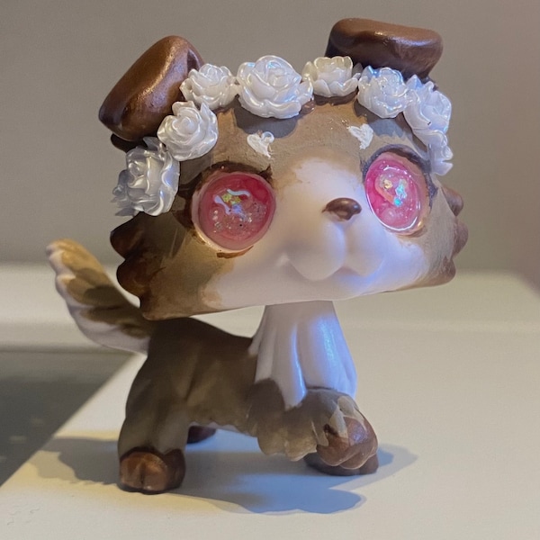 Littlest pet shop custom || Glass-eyed white rose collie