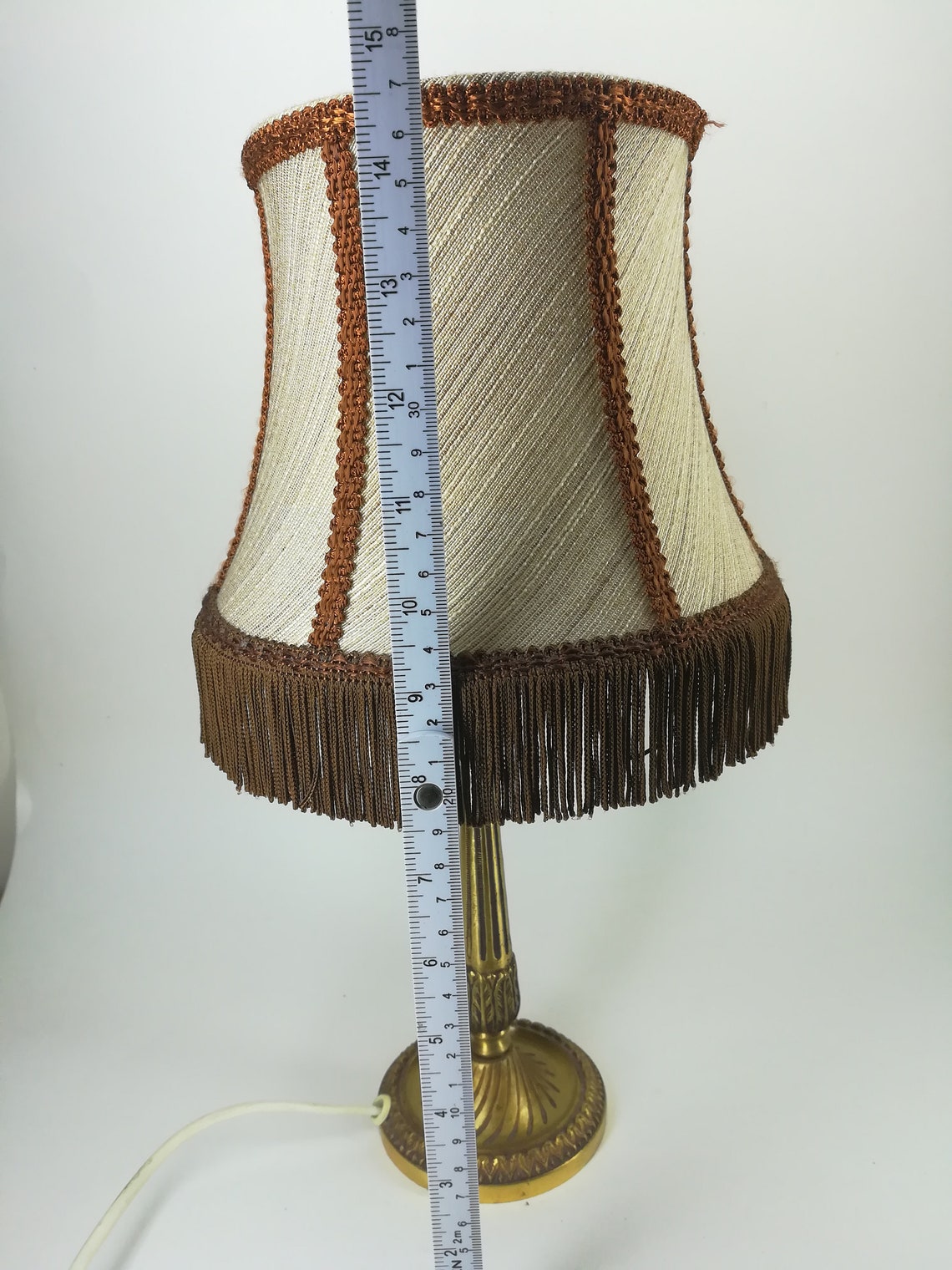 Night Table Lamp, Vintage Brass Night Light, foto 4 di 5