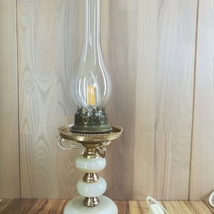 Onyx and brass table lamp