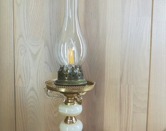 Onyx and brass table lamp