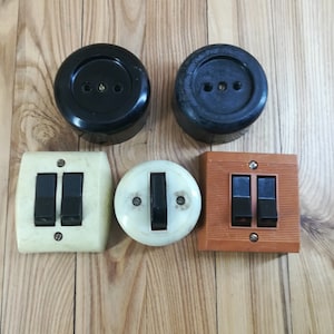 Vintage USSR electrical sockets and switches