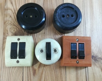 Vintage USSR electrical sockets and switches