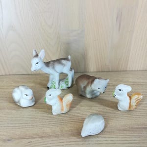Vintage Gzhel Porzellan, süsse Tierfiguren