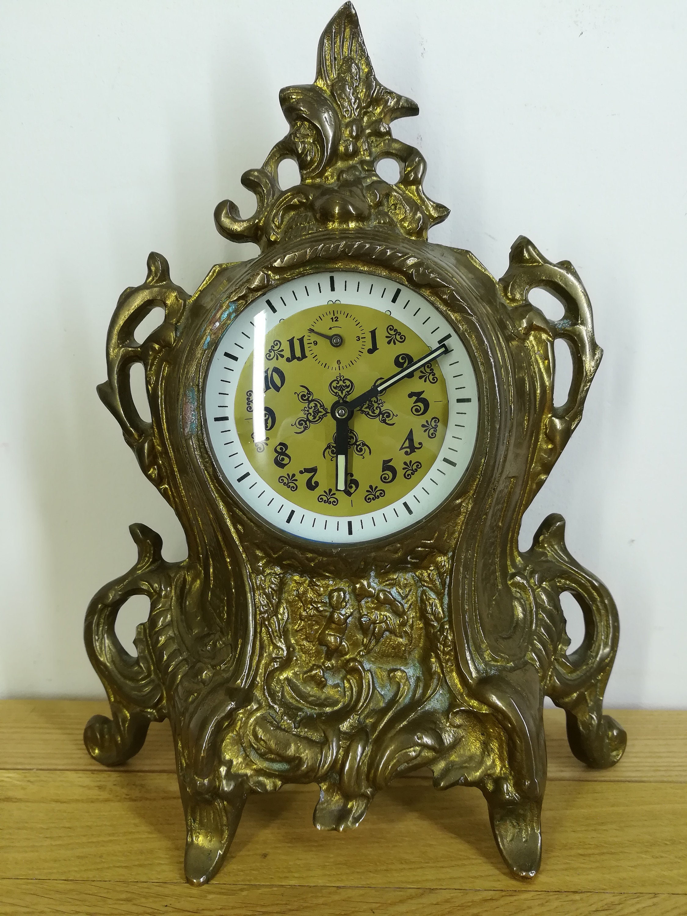 Vintage Brass Clock - Etsy