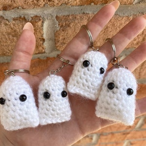 Mini Spirit the Ghost Bag Charm, Stuffed Crochet Bag Charm, Keychain