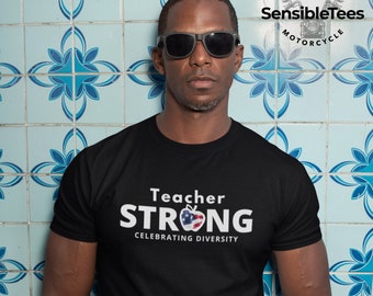 TEACHER strong with American FLAG unisex t-shirt PERSONALIZED With Your Flag