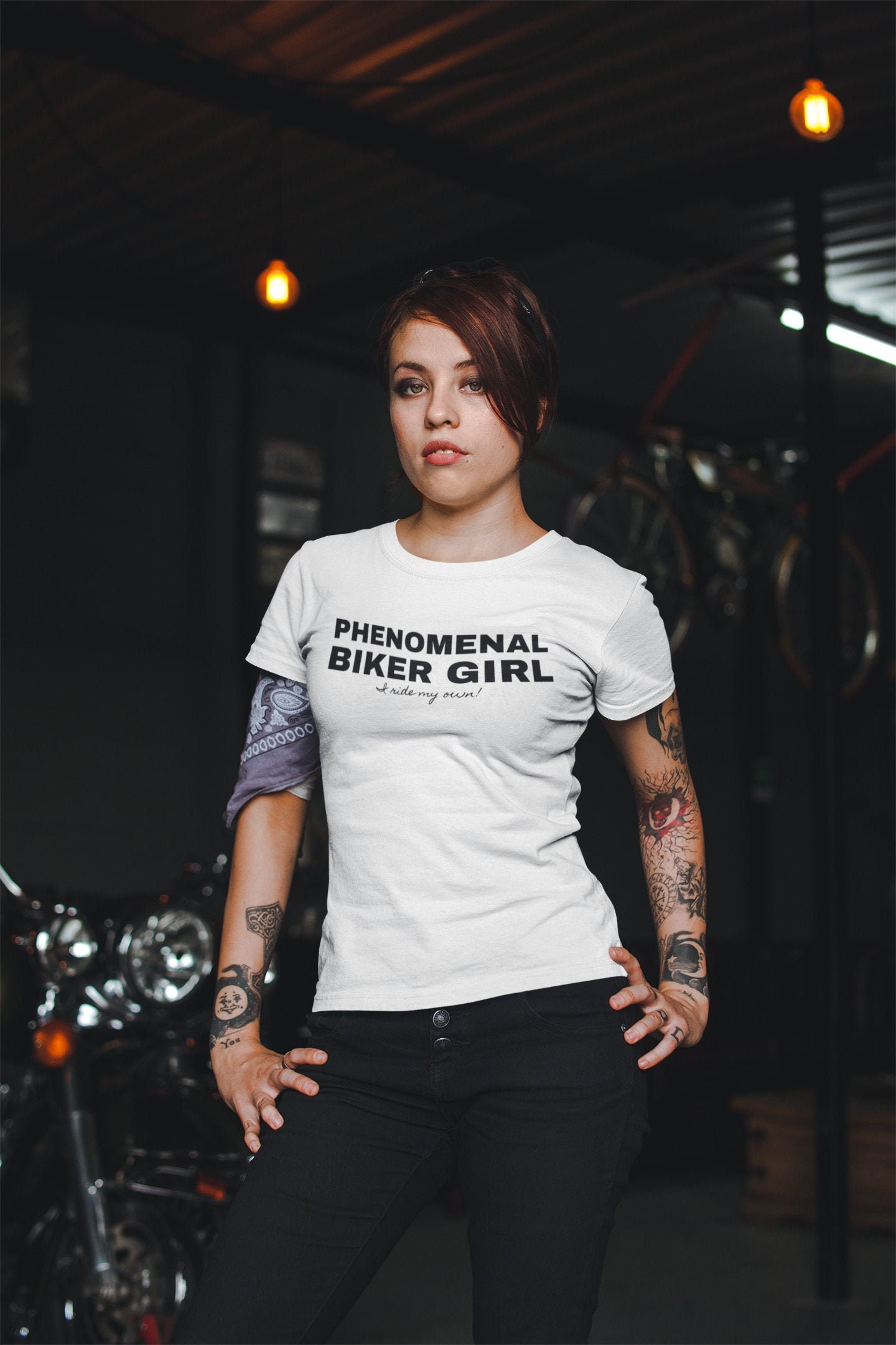 Ripples Permanent kind PHENOMENAL Biker Girl T-shirt for Women Who Ride Their Own - Etsy