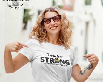 TEACHER Strong with Pride FLAG unisex t-shirt Celebrating Diversity Pride Month Gay Pride PERSONALIZED With Your Flag