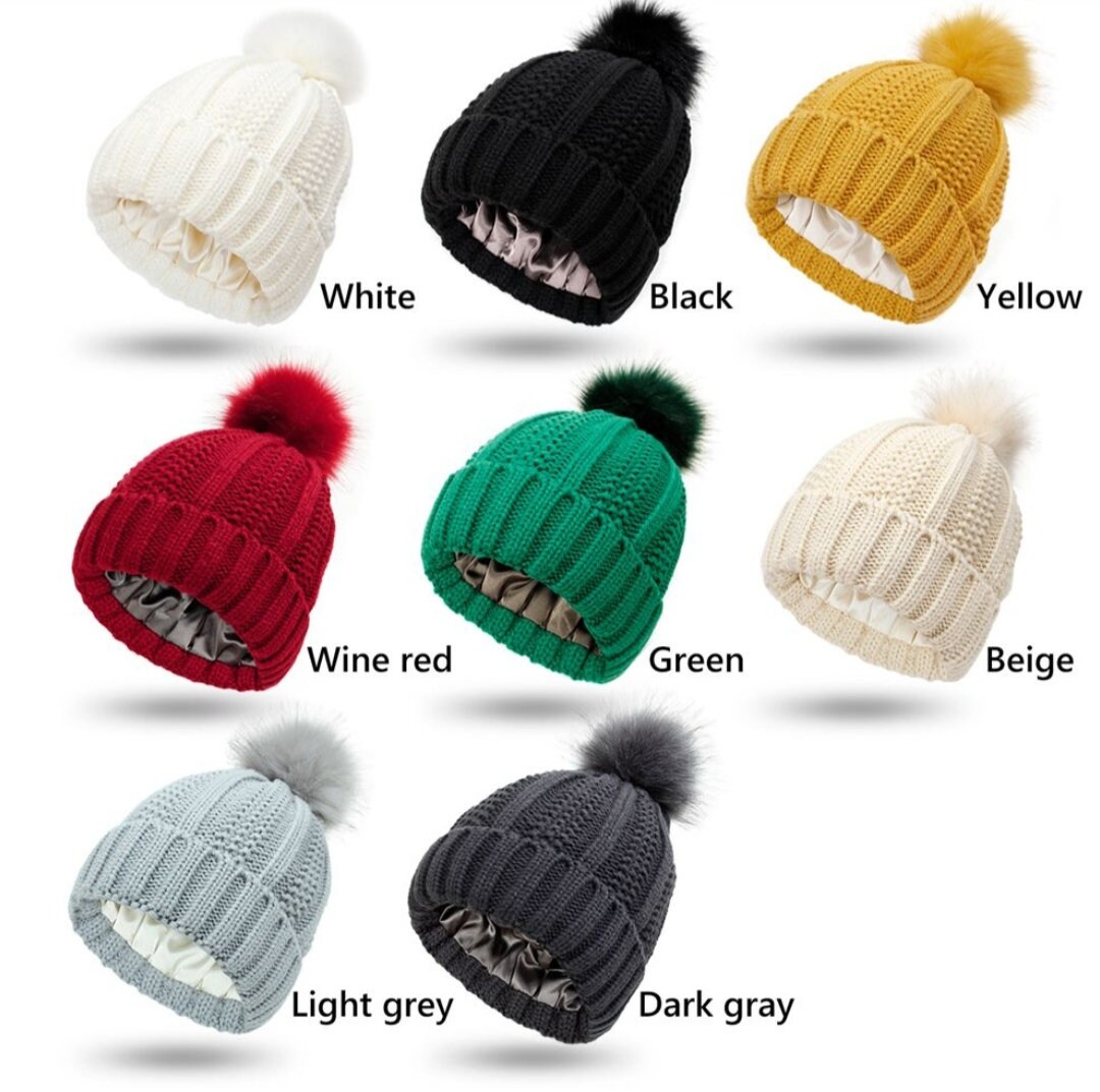 Satin Lined Winter Wool Hat for Curly Hair and to Protect Hair Etsy UK