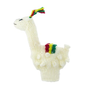 Llama finger puppet puppet theater for playing and learning from wool knitting for children and babies