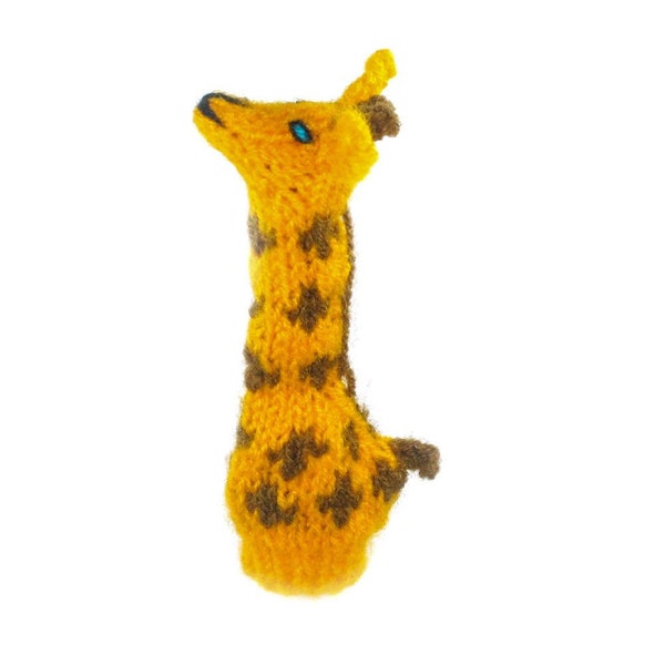 Giraffe  Fingerpuppe Puppentheater zum Spielen und Lernen aus Wollstricken für Kinder und Babys