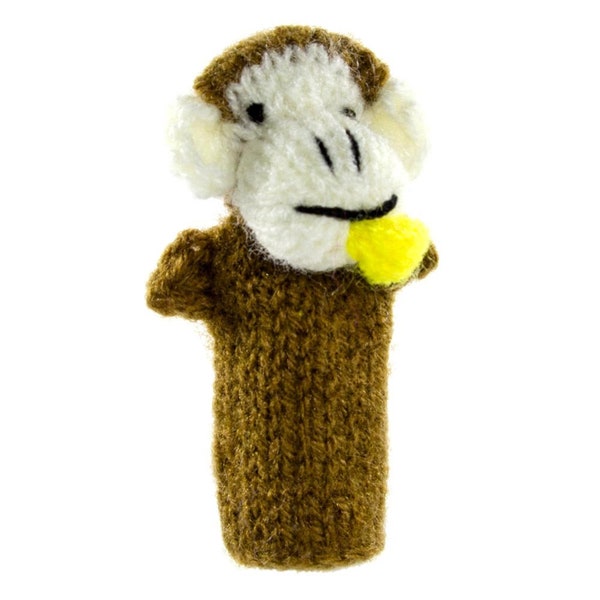 Affe Fingerpuppe Puppentheater zum Spielen und Lernen aus Wollstricken für Kinder und Babys