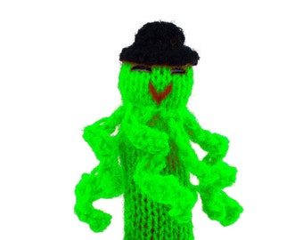 Multicolor 4 pieces octopus finger puppet puppet theater for playing and learning from wool knits for children and babies