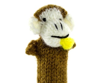 Monkey finger puppet puppet theater for playing and learning from wool knitting for children and babies