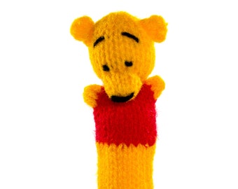 Winnie finger puppet puppet theatre for playing and learning made of wool knitting for children and babies