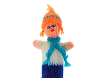 Andean Alpenmann finger puppet puppet theatre for playing and learning from wool knits for children and babies