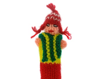 Andean young finger puppet puppet theatre for playing and learning from wool knits for children and babies