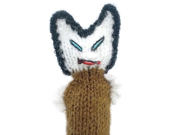 Fox finger puppet puppet theater for playing and learning from wool knitting for children and babies