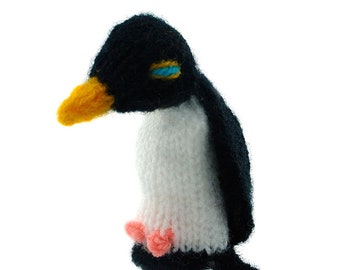 Penguin finger puppet puppet theater for playing and learning from wool knitting for kids and babies