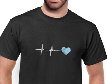 Heartbeat Men's T-Shirt Short Sleeve Shirt Print Shirt Basic Regular Fit