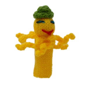 Octopus finger puppet for playing and learning from wool knits for children and babies