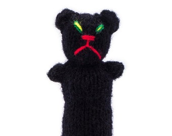 Cat, finger puppet puppet theater for playing and learning from wool knitting for children and babies