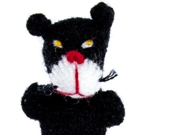 Panther finger puppet puppet theater for playing and learning from wool knitting for children and babies