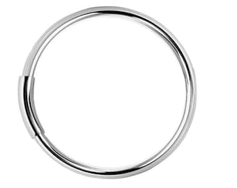 Piercing Ring 925 Sterling Silver Thin Hoop Ear Piercing Lip Ring and Nose Piercing (tunnel closure)