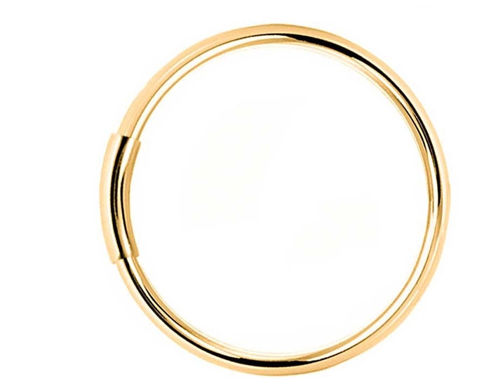 Piercing ring 925 sterling silver gold plated yellow gold thin hoop ear piercing lip ring and nose piercing (tunnel closure)