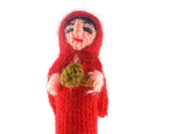 Little Red Riding Hood Puppet Theatre for playing and learning from wool knits for children and babies