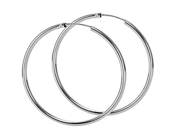 Hoop earrings sterling silver 925 earrings Flexible in Various diameter s/d=1.5 mm