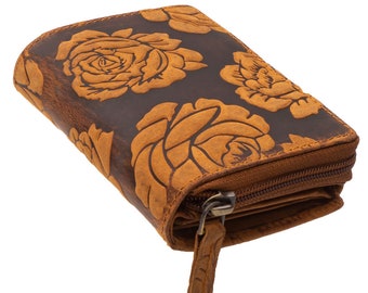 Real buffalo leather wallet or purse with RFID protection and lots of credit card slots for women and girls