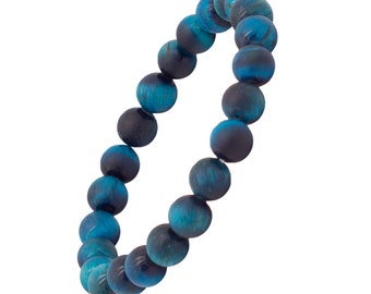 Unisex Yoga Stone Bracelet from Blue Tiger's Eye Gem Gemstone Beads Stretch and Elastic-Adjustable