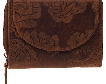 Real buffalo leather wallet or purse with RFID protection and lots of credit card slots for women and girls