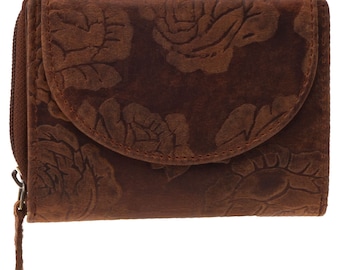 Genuine buffalo leather wallet or purse with RFID protection and lots of credit card slots for women and girls