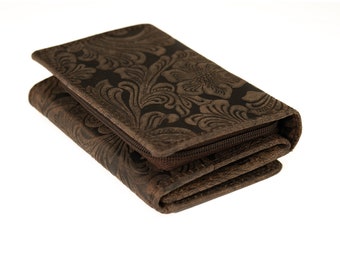 Wallet or purse made of buffalo leather, genuinely embossed. Ideal for a gift.