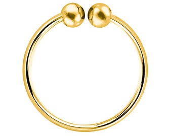 Unisex Fake Piercing Hoop Ring Clip On Clamp Ring made of 925 Sterling 18k Yellow Gold Plated for Lips, Nose and Ears