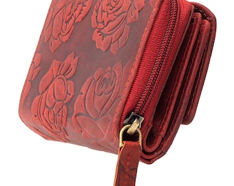 Real buffalo leather wallet or purse with RFID protection and lots of credit card slots for women and girls