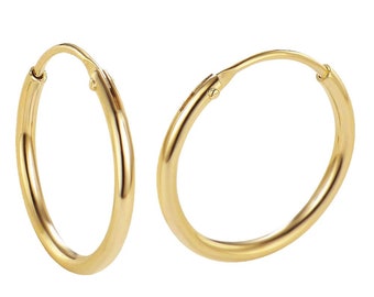 Small earrings hoop earrings 925 sterling silver with 18K gold plated for women and girls