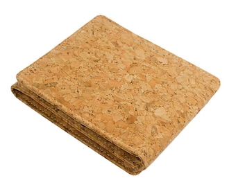 MarBello vegan foldable wallet travel purse made of real cork compact with many credit card slots for business men